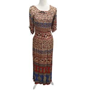 Ana-K Anandas Dress Maxi Multicolor Geometric One Size NWT